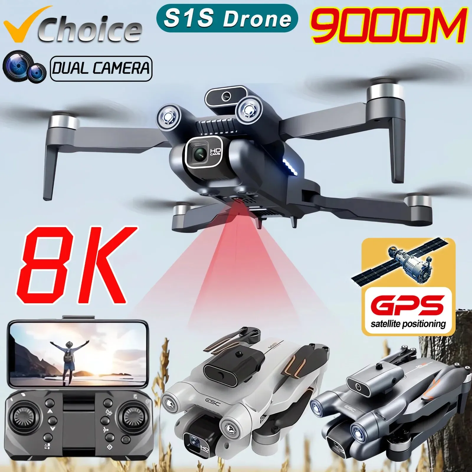 New S1S 5G GPS Drone Camera 8K - Drone Kit Professional review and price